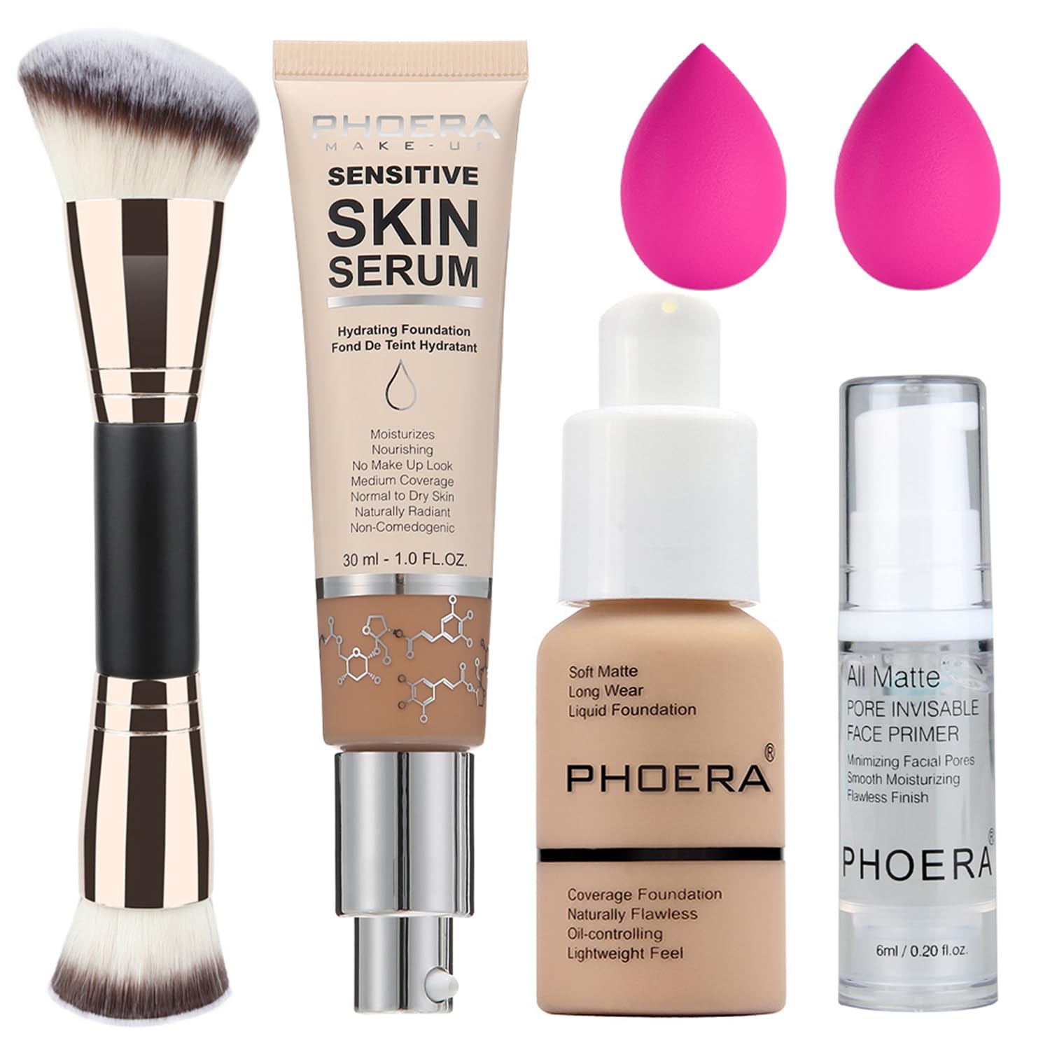 PHOERA Foundation Full Coverage,and 2024 New PHOERA Foundation Makeup for Mature Skin, Wrinkles Matte Natural Finish for a Flawless Complexion with