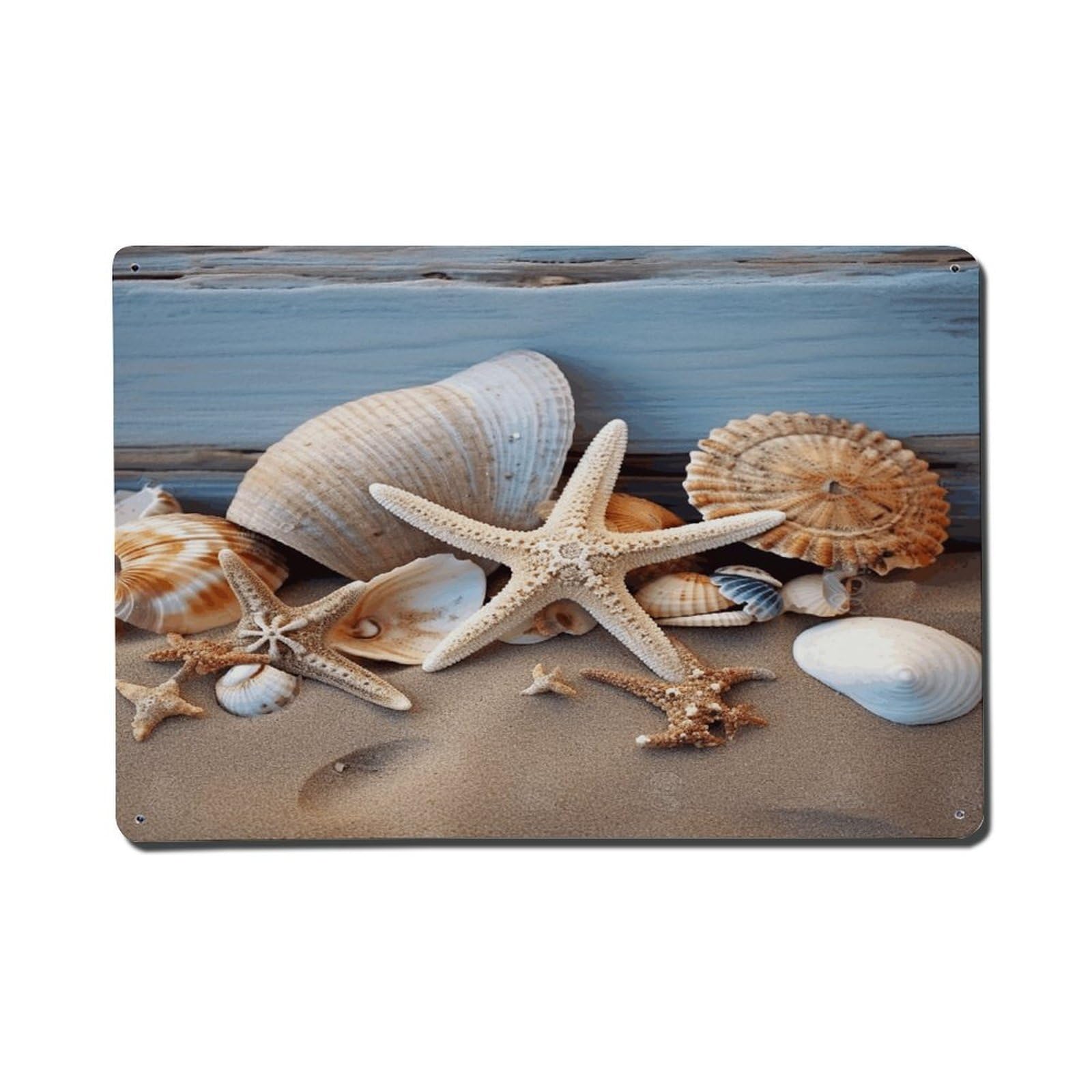 Adfgyerh Style Seashells Starfish Sand Metal Signs Funny, Aluminum Tin Sign Indoor Outdoor Decor, Vintage Signs For Home Office Kitchen Bar Cafe Garden Farmhouse Wall Decor