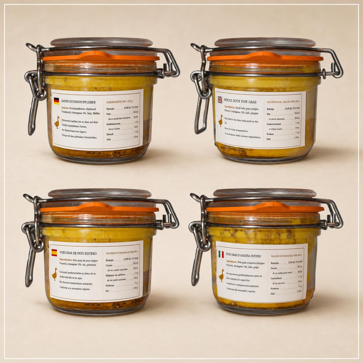 Relais Gourmet Foie Gras de Pato Entero al Armagnac 200 g | Artesanal Francés | Sin Conservantes, Aditivos ni Colorantes | Ideal para Estuches y Celebraciones