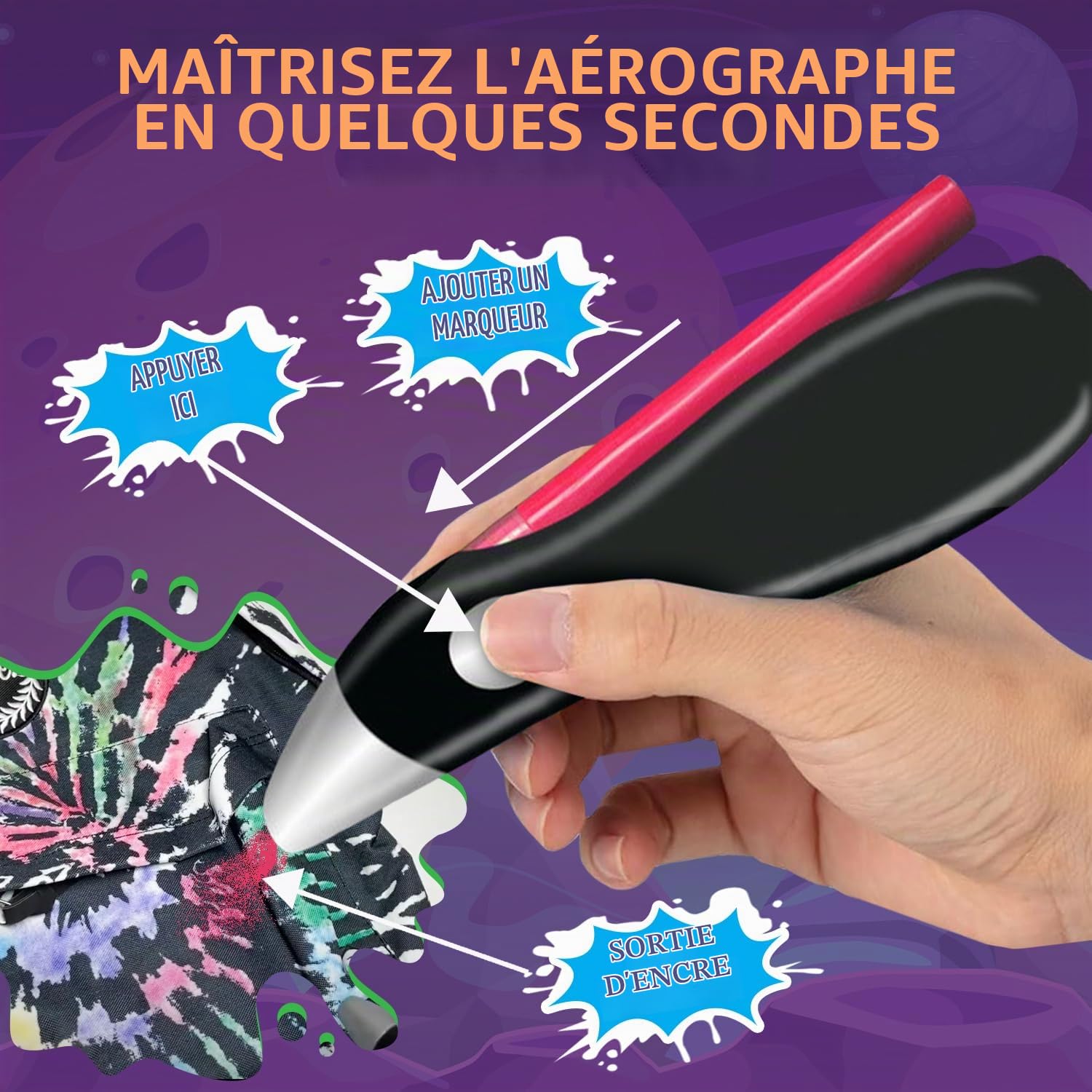 Stylo aérographe électrique, pulvérisateur électrique rechargeable sans fil, stylo aérographe, 12 couleurs, lavable aquarelle, stylos d'art et d'artisanat, cadeau pour peinture et dessin
