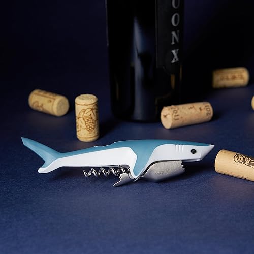 Miniatura 3 de True Shark Waiters - Sacacorchos con cortador de papel de aluminio afilado, acero inoxidable duradero y plástico suave al tacto, perfecto para bar