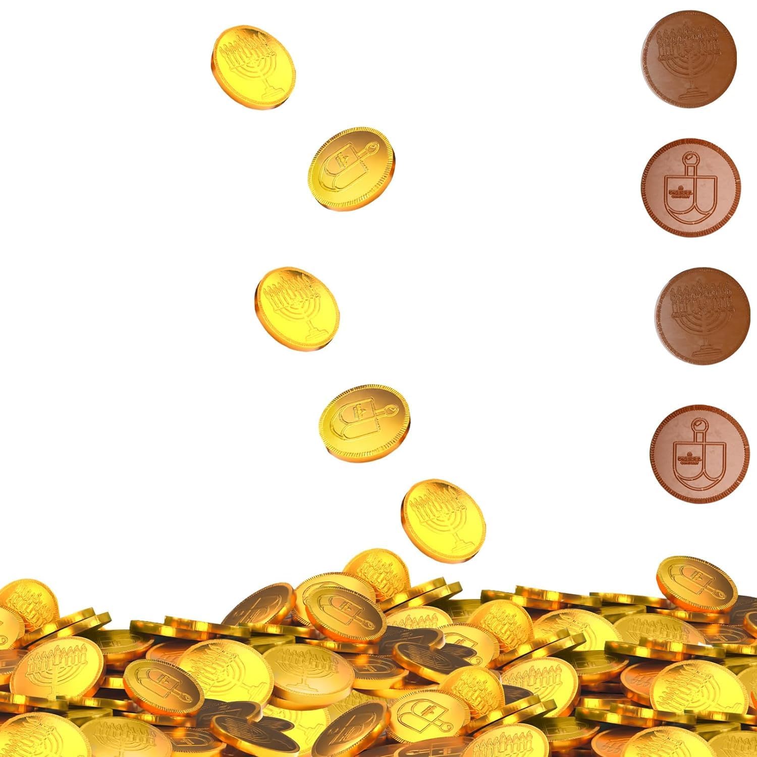 Chocolate Coins, Nut-Free, Made With Premium Belgian Milk Chocolate, Kosher Dairy Chanukah Gelt, Half-Pound