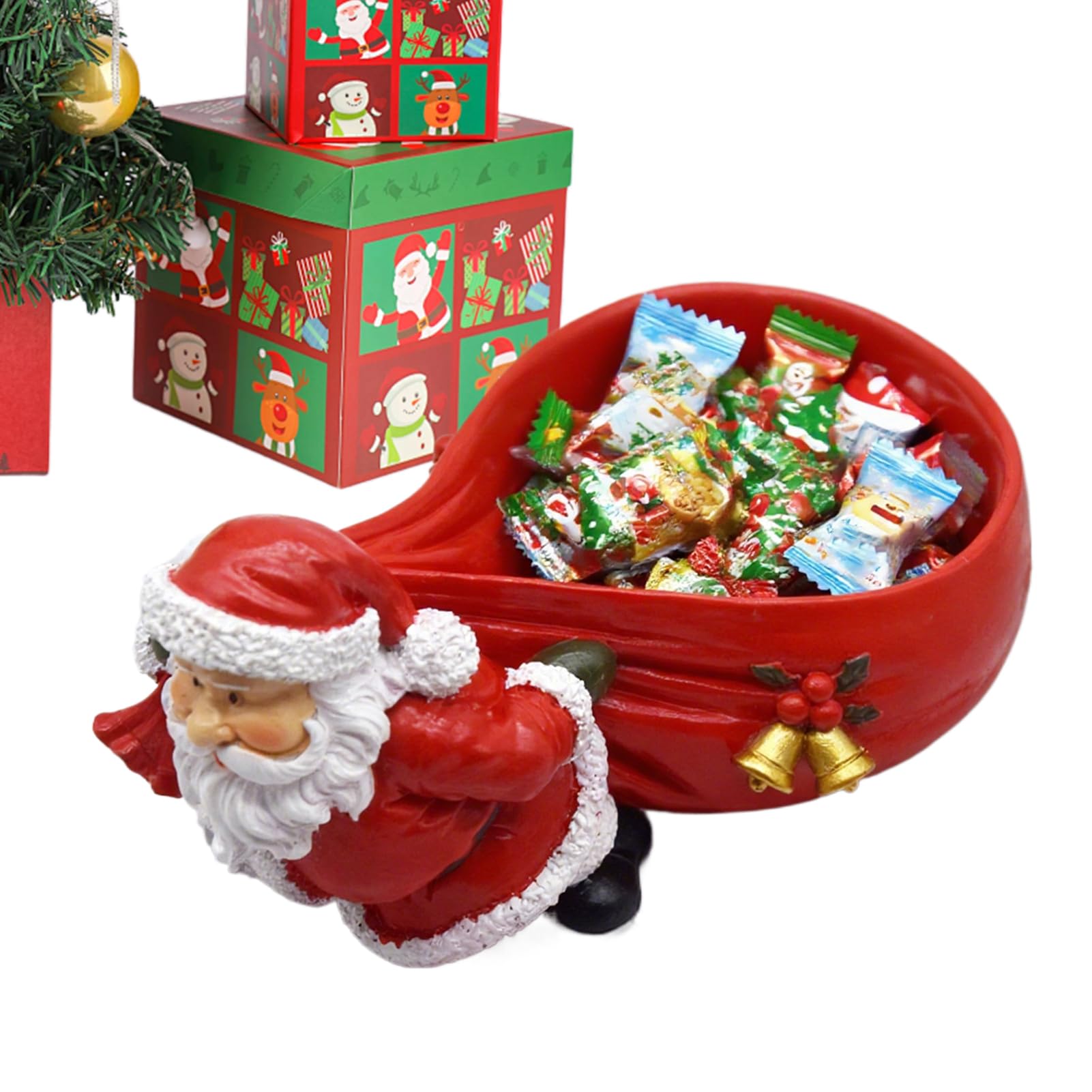 Décoration de Noël amusante figurine Père Noël en résine de table