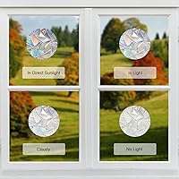 Vista 4 de Lotus - Adhesivos para ventana anticolisión – Calcomanías de prisma recordatorio de vidrio – Evita golpes de pájaros – Decora tus puertas