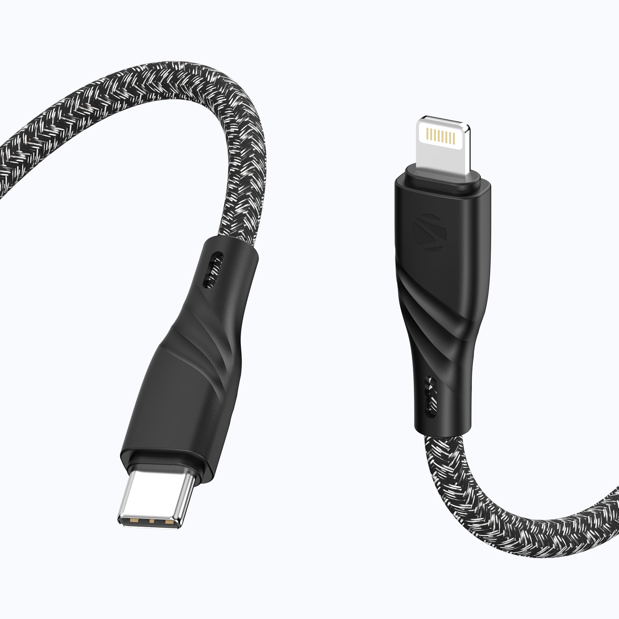 Zebronics Type-C to Lightning Fast Charging Cable, 27W PD Rapid Charging, Charge & Sync Support, Braided Tangle-Free Design, 1.5 Meter Length, Compatible with Type-C PD Adapters (TL300, Black+White)-picture-12