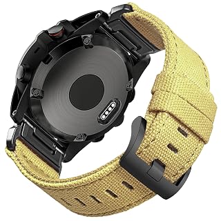 22mm Canvas QuickFit Watch Band for Garmin, Rugged Sport Strap