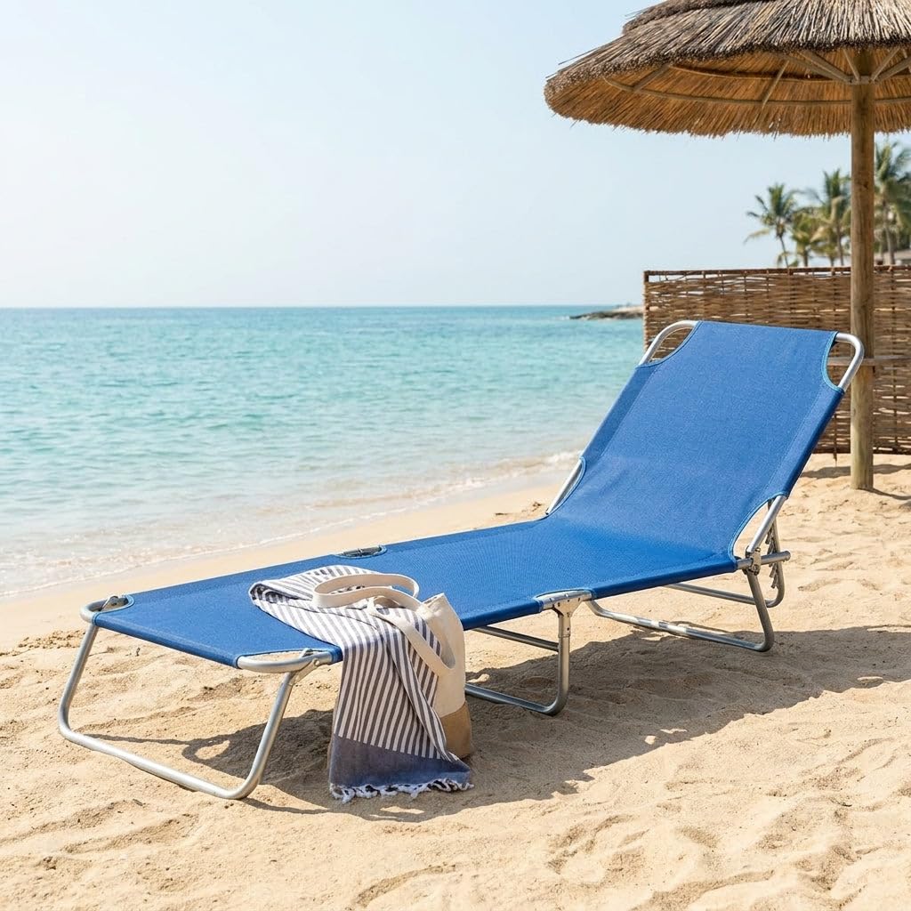 HEMAX Lettino Riccione Estate Sdraio Mare Pieghevole Prendisole Giardino