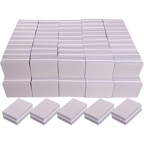 Nail Buffers (100 Pack), Mini Buffer Block Nail File for Acrylic Nails and Natural Nails, 100/180 Grit Nail Buffer Block Bulk Buffing Blocks for Nail Buff Professional Manicure File Blocks Set Gray