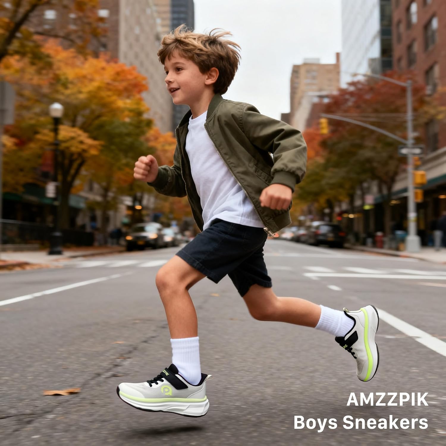 AMZZPIK Little/Big Kids Wide Toe Box Sneakers Zero-Drop Slip-On with Hook and Loop Lightweight Breathable & Soft Athletic Shoes for Boys and Girls - Image 2