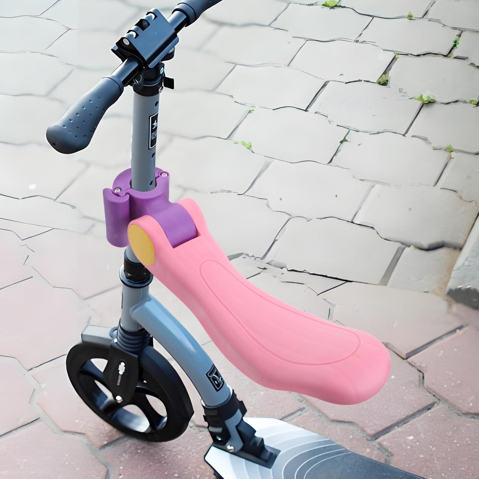 Asiento para Scooter Infantil de Plástico Rosa, Accesorio Portátil Fácil Instalación para Viajes y Uso al Aire Libre