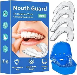 Mouthguards for Grinding of Teeth, Comfortable Night Mouth Guards for Teeth Grinding, Reusable Mouth Guard for Grinding Teeth at Night, Dental Guard, Mouthguard for Grinding Teeth at Night (4 Pack)