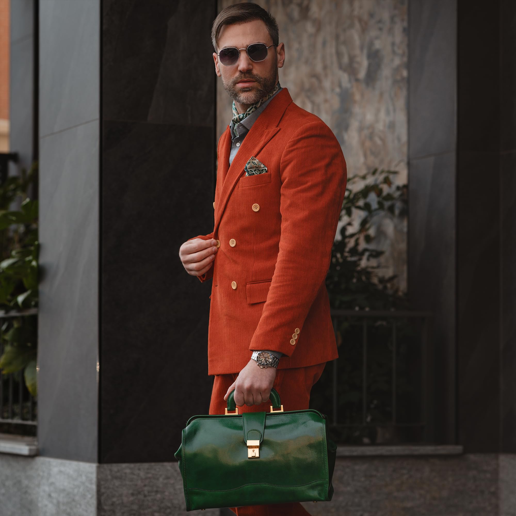 Time Resistance Arzttasche aus Leder – Lederhandtasche im Vintage-Stil – Aktentasche aus Leder für Damen und Herren