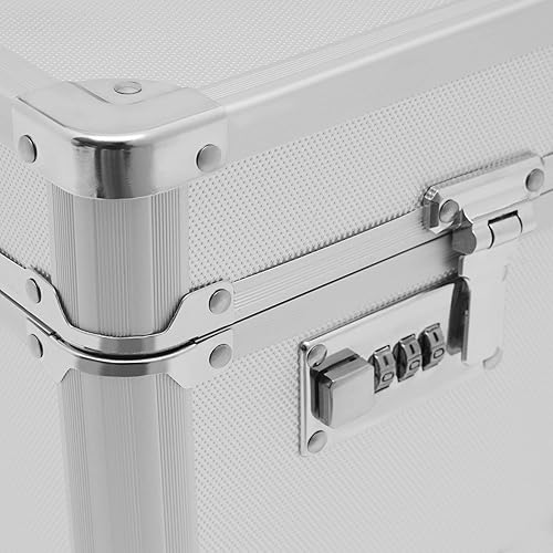 Miniatura 6 de KONGKUNI Caja de almacenamiento apilable para discos de vinilo, soporte de 50 álbumes, organizador de almacenamiento de archivos portátil con