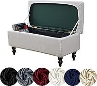 Vista 1 de Funda otomana de almacenamiento, funda rectangular elástica para banco de almacenamiento, fundas otomanas de tela jacquard, fundas rectangulares