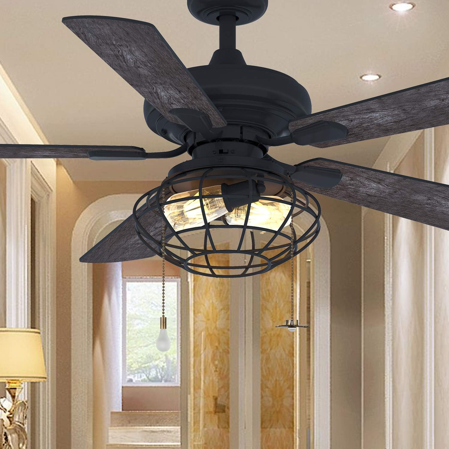 6 Combo Frosted Ceiling Fan Pull Chain Set，Including 6Pcs Beaded Ball Fan Pull Chain Decorative Extra 12Pcs Beaded and Pull Loop Connectors 3Pcs 36inches Fan Pull Chain Extension（ Bronze）