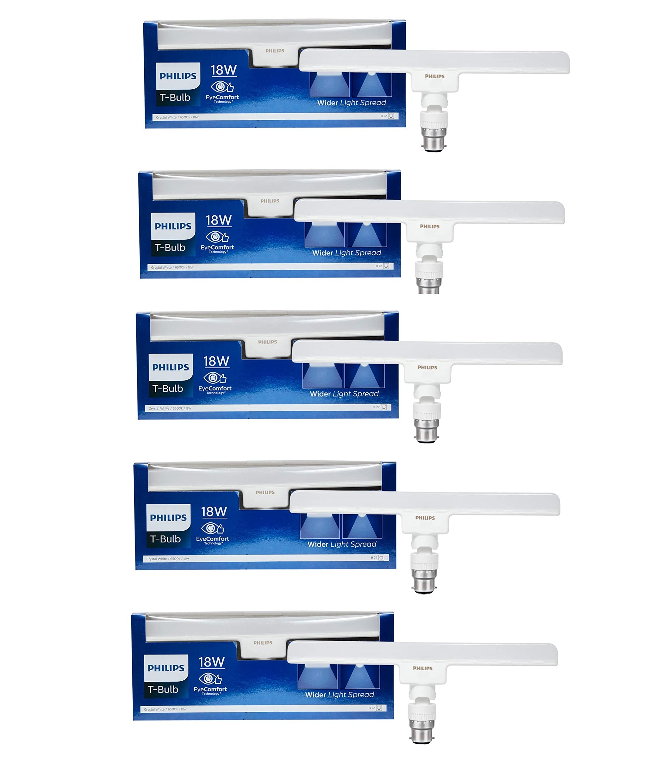 PHILIPS 18W B22 LED Cool White Tubelight, Pack of 5 (B0B17K1S3J) Amazon Price History, Amazon Price Tracker