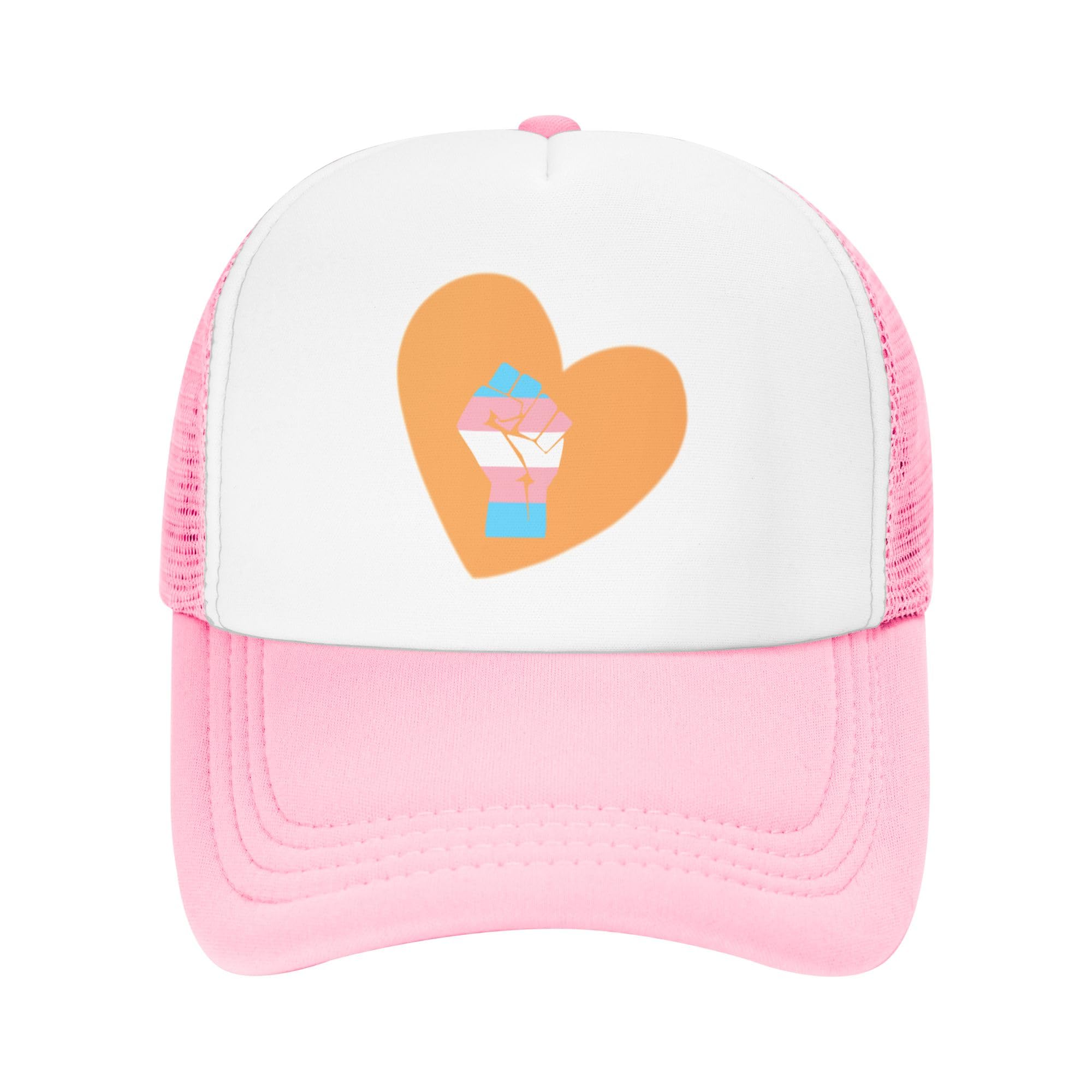 Fist Transgender Flag Lightweight Mesh Baseball Hat Fishing Sun Cap Outdoor Casual Cap Pink
