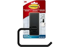 Command Toilet Paper Holder Matte Black with Water Resistant Command Strips