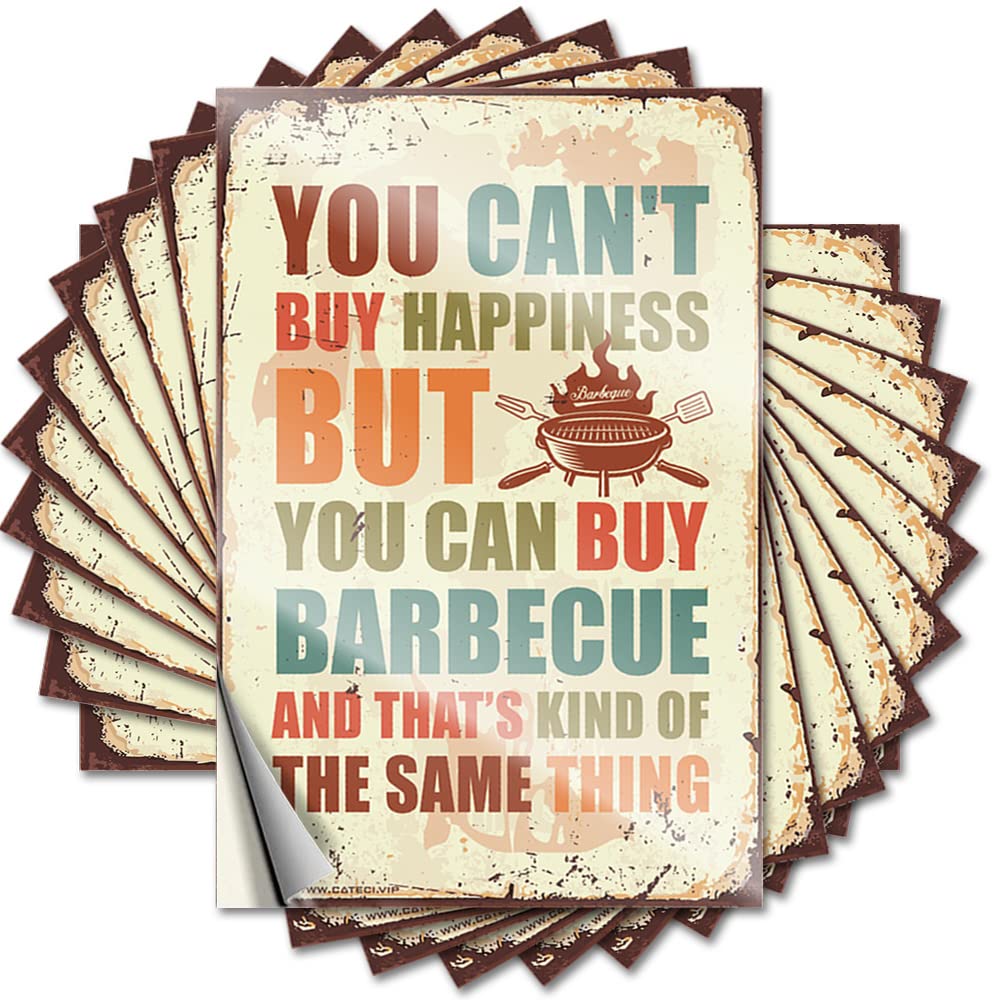 You Can't Buy Happiness But You Can Buy Barbecue Assorted Love - Tattoos Door Removable Vinyl Decal(12X18CM)
