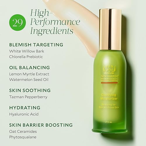 Miniatura 3 de Tata Harper Clarifying Moisturizer, Natural Mattifying Moisturizer for Oily & Blemish-Prone Skin, Lightweight Face Cream, 50ml