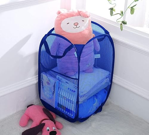 Miniatura 8 de Larpur Paquete de 2 cestas plegables para la ropa sucia, cestas de malla portátiles para la habitación de los niños, dormitorio universitario, baño,