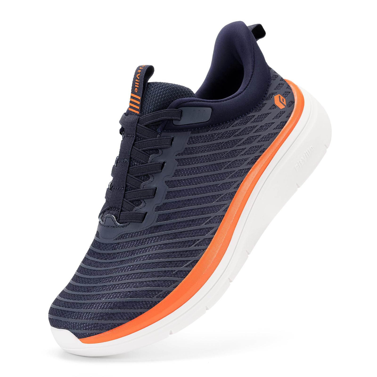 FitVille Extra Weit Sneaker Herren Slip On Walkingschuhe Bequeme Dämpfung Sportschuhe Für Breite Füße Atmungsaktiv Joggingschuhe mit Dicke rutschfest Sohle