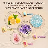 Vista 3 de YLNALO Tabletas espumosas de jabón de manos, repuestos de jabón de manos espumoso, paquete de 16 unidades, hace 16 x 12 onzas líquidas