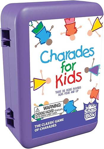 Pressman Charades for Kids Snap Box - El juego familiar "No requiere lectura" en un estuche de viaje compacto