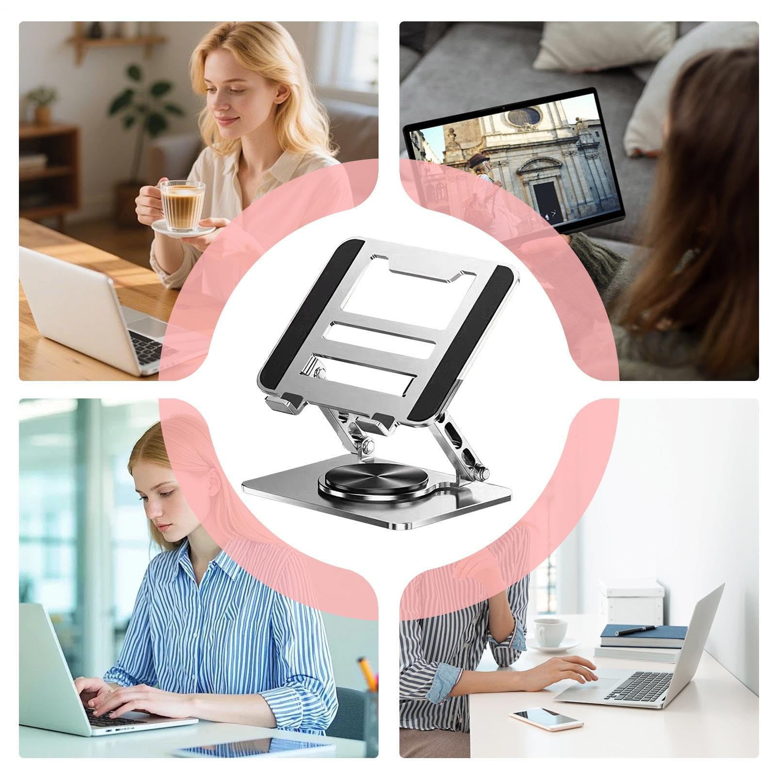 Podnośnik Laptopa 360° Obrotowa Podstawka z Odprowadzaniem Ciepła dla | Ergonomiczny Uchwyt Do Notebooka Do Stołu Biura Domu Pracy I Gier Dla Mężczyzn Kobiet I