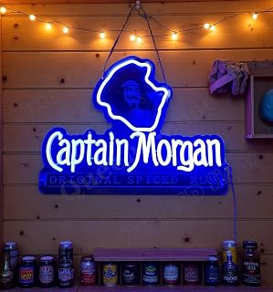 16" Captain Morgans Rum LED Neon Sign for Wall Decor USB Powered Dimmable LED Lights Signs Man Cave Bar Pub Beer Art Gift BH1064