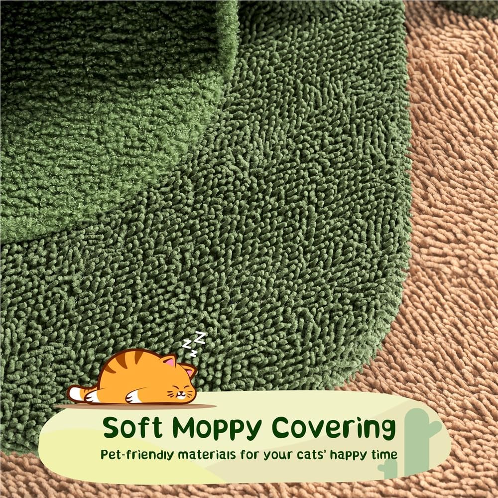 Close-up of a cat scratching a sisal post on the Yaheetech Cat Tree