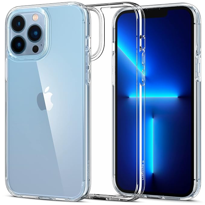 Spigen Ultra Hybrid Back Cover Case for iPhone 13 Pro Max, Clear Transparent, Durable Hybrid Structure - Polycarbonate + TPU | Crystal Clear