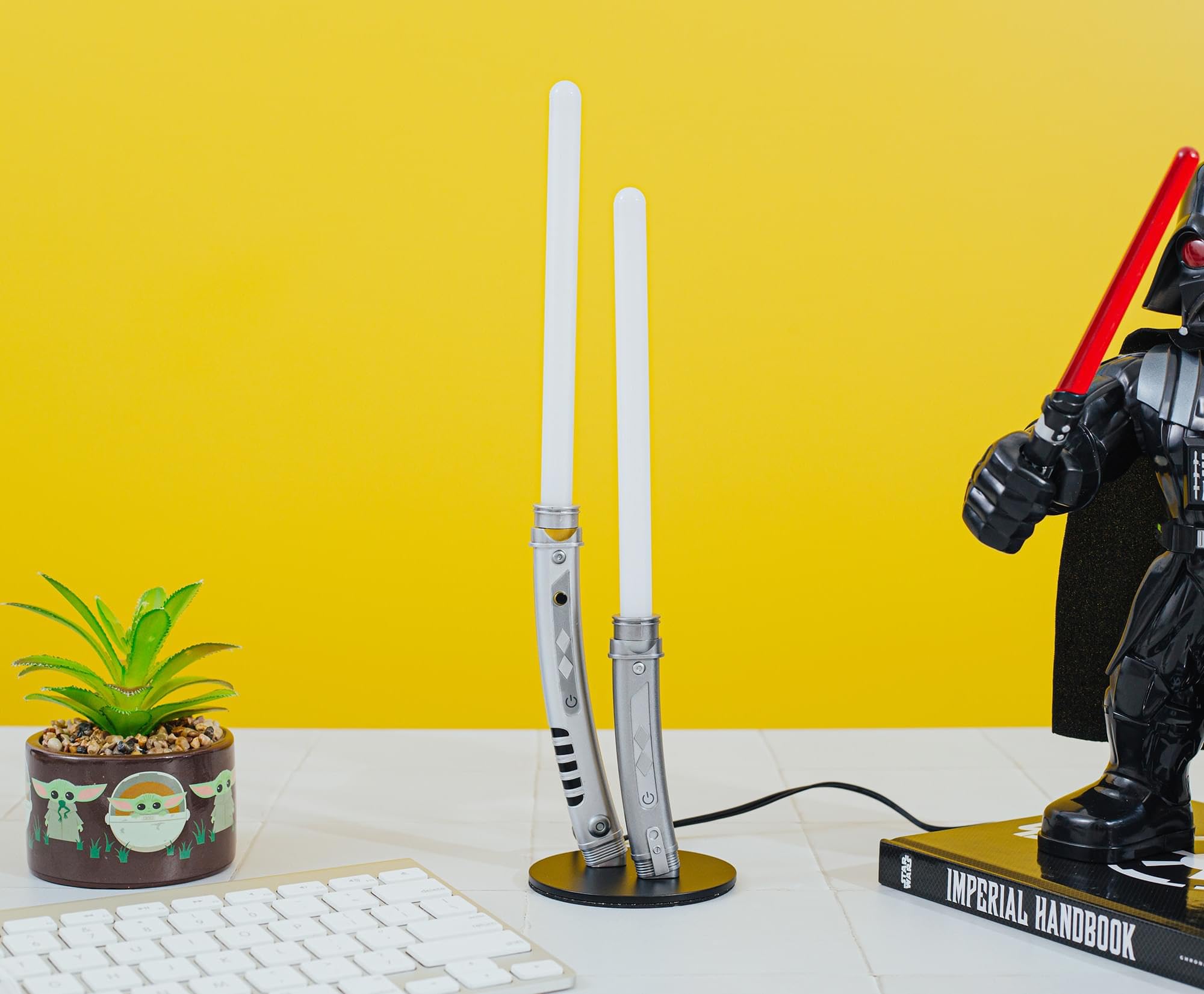 Star Wars  White Dual Lightsabers 12-Inch Mini LED Mood Light for Nightstand Table: Ahsoka Tano