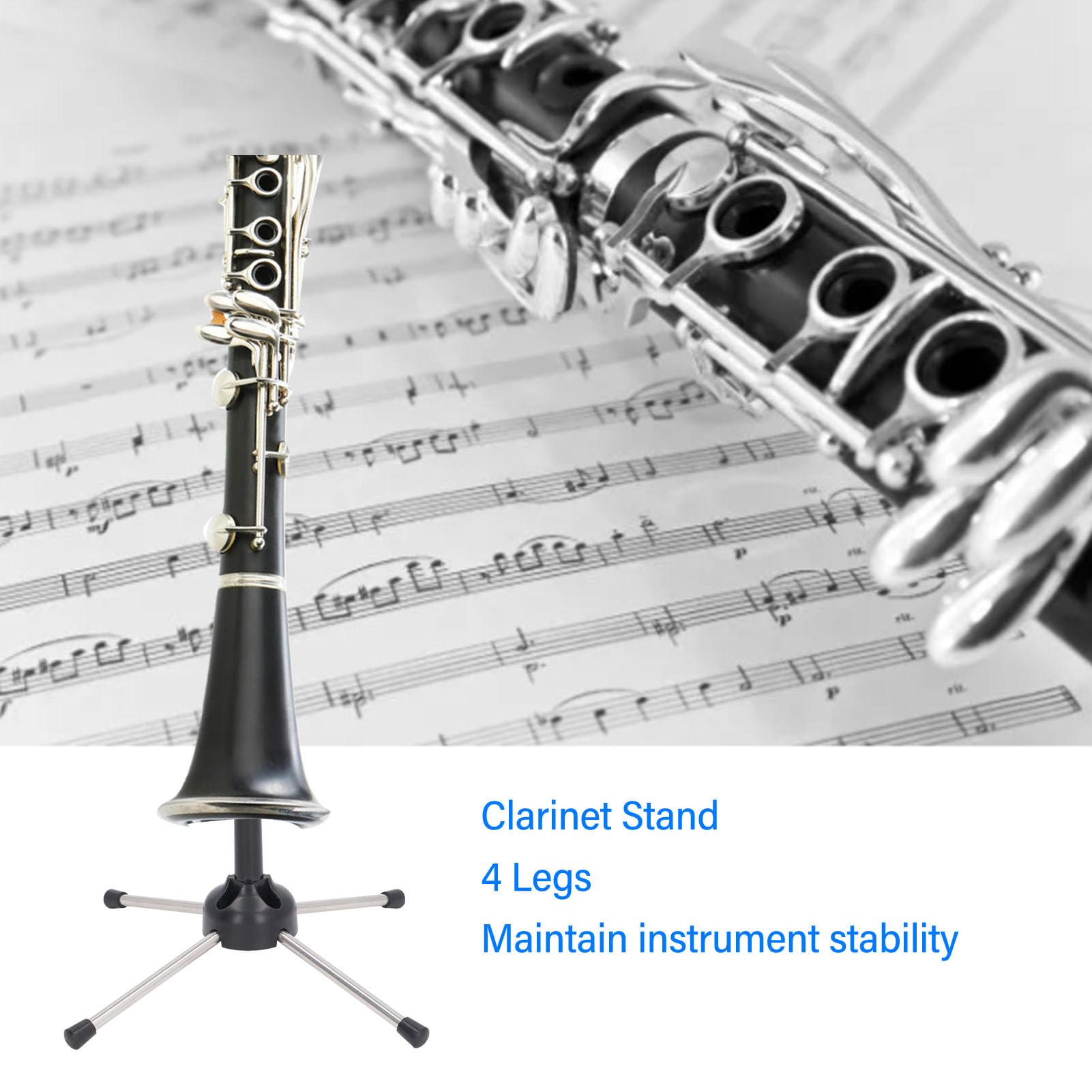Support Pliant 5 Pieds Pour Clarinette – Stable, Gain De Place Et Facile à Ranger, En ABS Et Fer