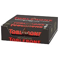 Vista 12 de TOBLERONE Dark Chocolate Bar with Honey and Almond Nougat, Bulk Chocolate, 20 - 3.52 oz Bars