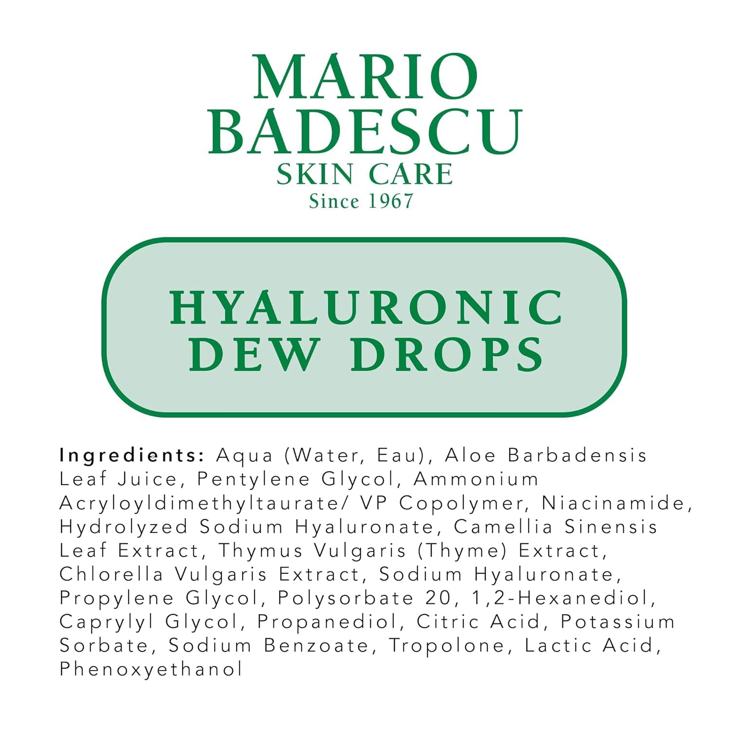 Mario Badescu Dewy Skin Duo - Hyaluronic Dew Cream & Dew Drops – Hydrating Niacinamide & Hyaluronic Acid Moisturizer & Face Serum for Dewy, Glass-Like Skin – Lightweight & Oil-Free