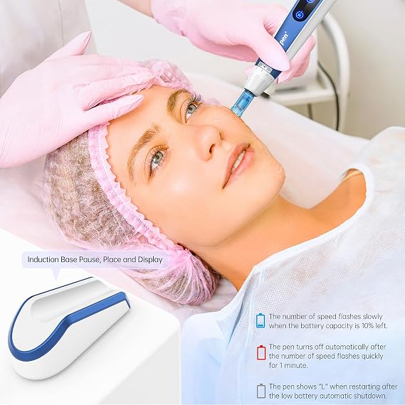 Dr. Pen A11 Microneedling Pen, 22PCS Cartridges Kit Professional Derma Needle Pen with Pause Button & Touch Screen, Powerful Wireless Auto Skin Needling Pen for Spa & Home Wrinkle Acne Scar Hair Loss