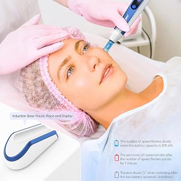 Dr. Pen A11 Microneedling Pen, 22PCS Cartridges Kit Professional Derma Needle Pen with Pause Button & Touch Screen, Powerful Wireless Auto Skin Needling Pen for Spa & Home Wrinkle Acne Scar Hair Loss