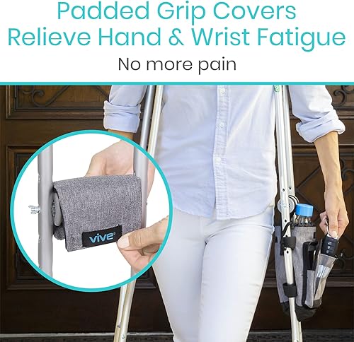 Miniatura 6 de Vive Bolsa de accesorios para muletas y cojines de agarre de mano, bolsa premium resistente al agua para muletas, con soporte para bebidas, 3