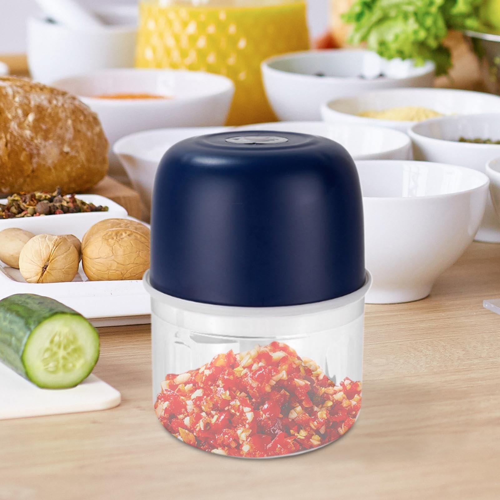 Picadora Eléctrica De Ajos - Triturador De Ajo Potente - Robot De Cocina Portátil Automático Multifunción Para Preparar Verduras Cebolla Jengibre Y Comida Para Bebés