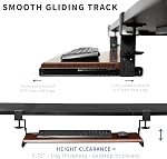VIVO Pince réglable en hauteur 12 inch Rail Set pour DIY Bacs à clavier en bois (Tray non inclus), Piste de slider sous le bureau avec système de montage à pince C, Noir, MOUNT-RAIL02H
