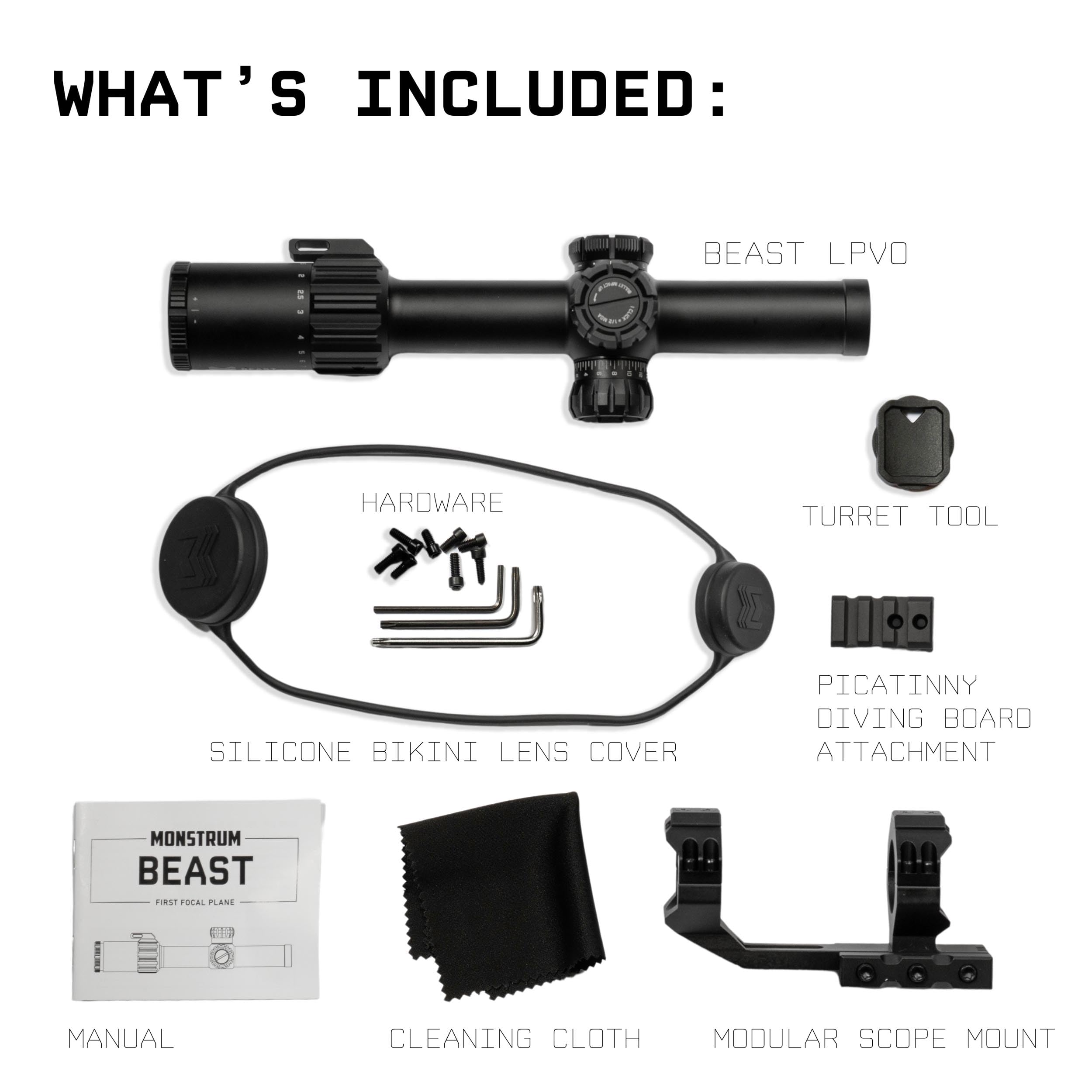 Monstrum Beast ED 1-6x First Focal Plane LPVO Scope | MM5 Morpheus