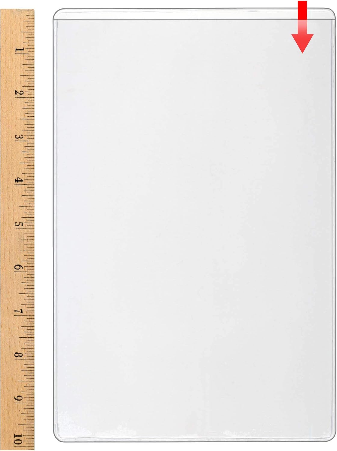 StoreSMART - Peel & Stick Pocket - 6" x 9 1/2" Open Short Side - 20-Pack - Clear Vinyl Plastic - STB109S-20 image 2