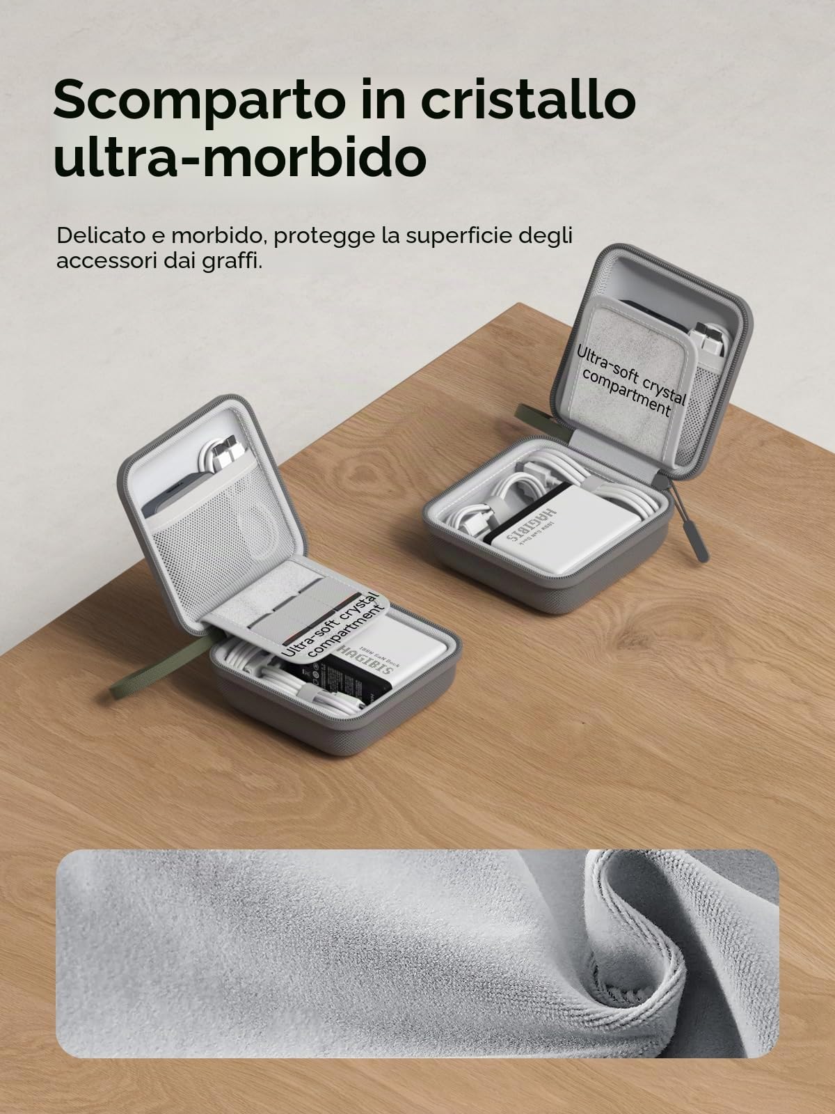Hagibis Custodia da viaggio per elettronica, organizer per cavi, portatile, impermeabile, per cavo, caricabatterie, power bank, scheda SD, mouse, chiavetta USB