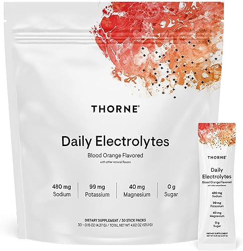 THORNE - Electrolitos diarios - Mezcla de bebida en polvo de electrolitos sin azúcar y baja en calorías - Sabores derivados de fuentes naturales -