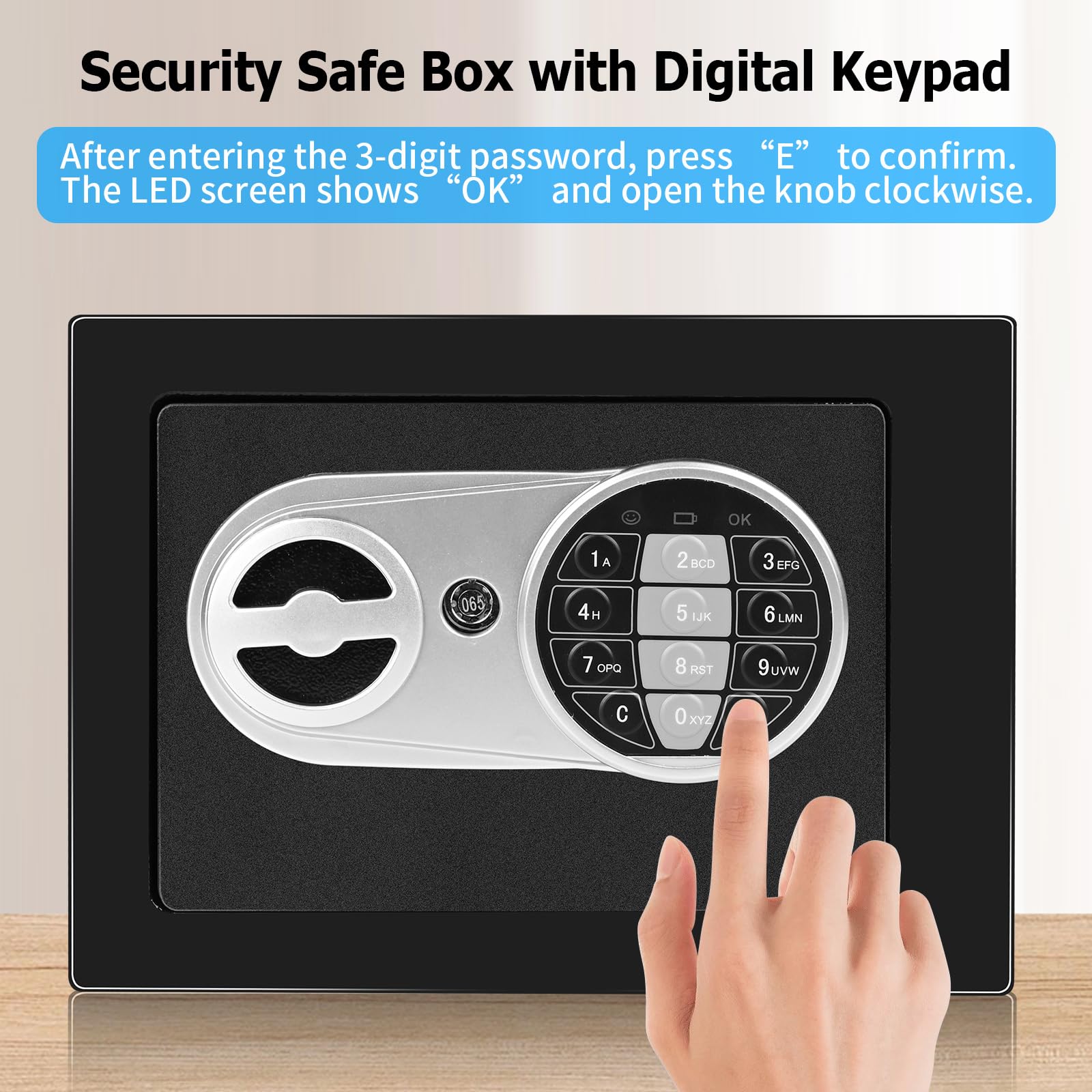 Caja Fuerte Pequeña,Cofre Electrónica con Cerradura Digital,Caja Fuerte Empotrable,caja fuerte con llave,23X17X17cm,Para Seguridad en el Hogar, Almacenaje