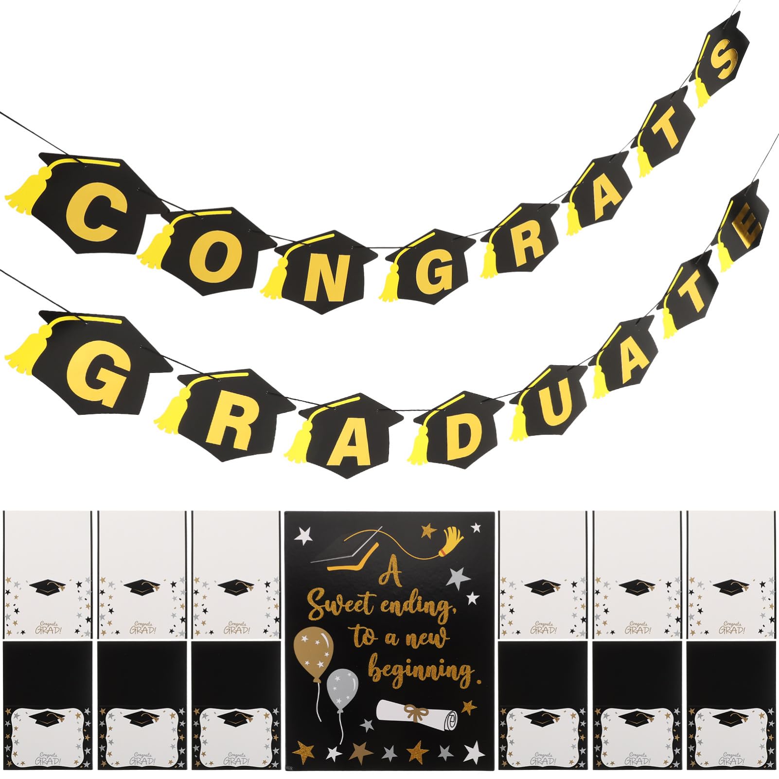 PRETYZOOM 3 Juegos de graduación decoraciones Pararse revelar favores fondo muro guirnalda adornos de pared decoración pared pancartas decorativas Decoración de pared de fiesta Papel