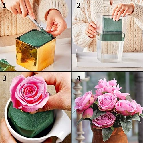 Miniatura 4 de LOMIMOS 20 ladrillos de espuma florales redondos húmedos de 3 pulgadas, suministros de arreglos florales para proyectos de manualidades, decoración