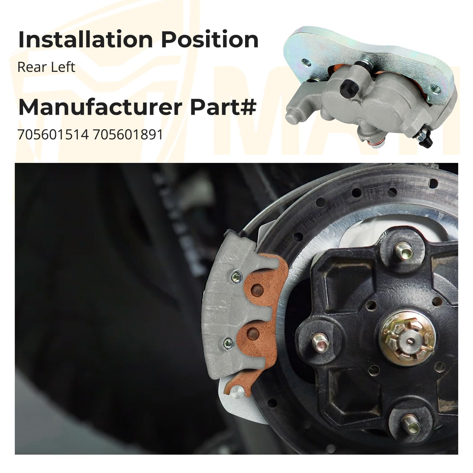 Amazon.com: Rear Left Brake Caliper & Sintered Pads for Maverick