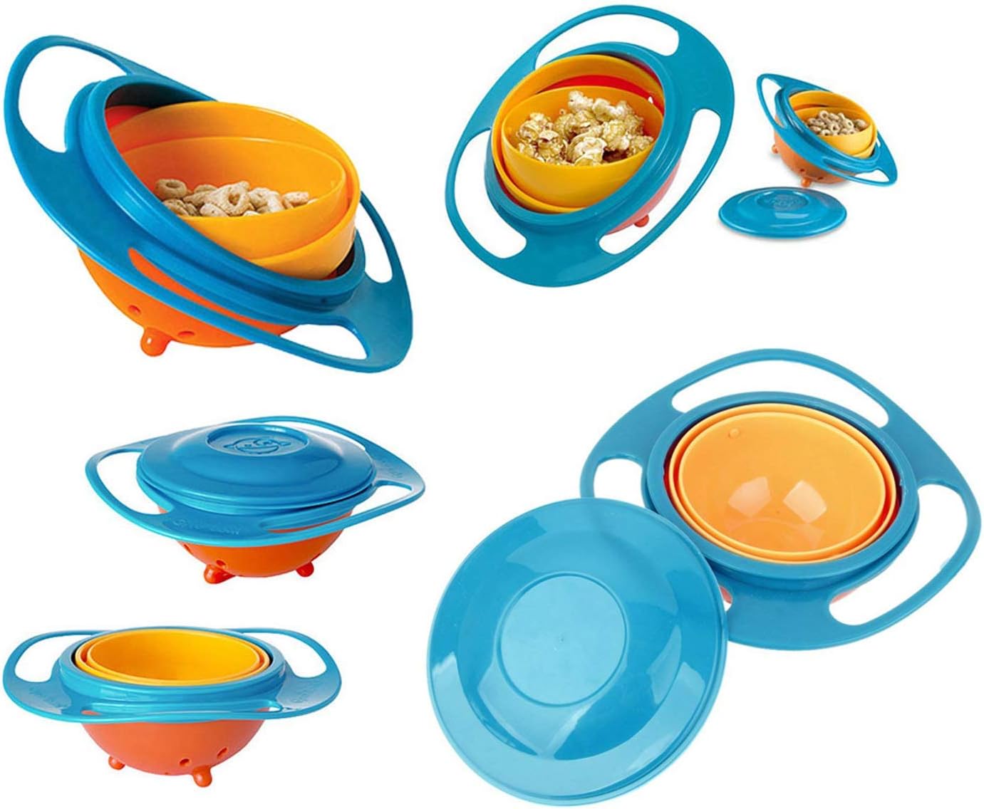 Bol Enfant Anti Renversement Wents Bol Rotatif Anti Renversement A 360 En Forme De Ufo Pour La Formation D Utilisation Du Bol Du Bebe Evite Les Plats 2pcs Amazon Fr Bebe Et Puericulture